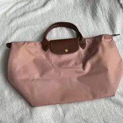 ロンシャン　ピンク ナイロン トートバッグ　Lサイズ