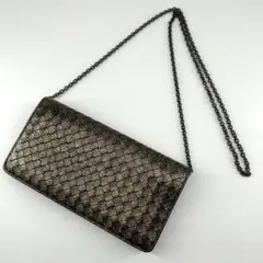 極美品✨ボッテガヴェネタ　チェーンウォレット　イントレチャート　ゴールド　✨