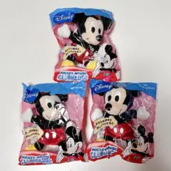 新品　ミッキーマウス　ぬいぐるみ　マスコット　3個　キーホルダー　非売品