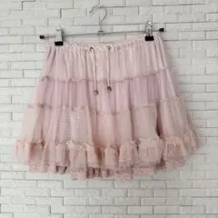 リズリサ 0サイズ ミニスカート ピンク系 無地 可愛い フレア シルエット