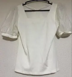 INGNI ホワイト パフスリーブ シャツ　半袖　トップス　Mサイズ