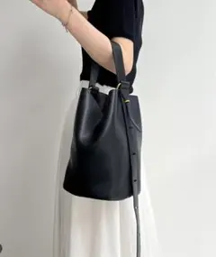 【CAPRICIEUX LEMAGE】2WAYバケットバッグ　ブラック