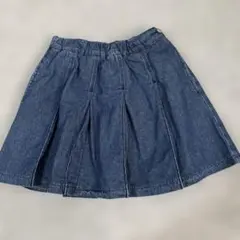 デニムスカート インディゴ ウエストゴム キュロット