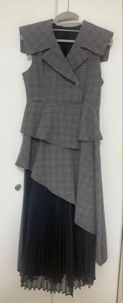 dazzlin アシメプリーツトレンチワンピース