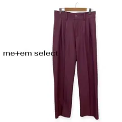 me+em select 太ベルトハイウエストウールライクカラータックスラックス