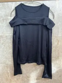 Dazy ブラック オフショルダー 長袖 Tシャツ L