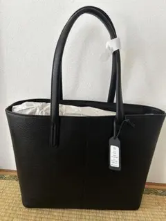 メンズトート/ビジネスバッグ 牛革 黒 仕切りあり