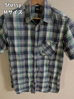 Stussy Mサイズ 緑色系 チェック柄 半袖シャツのサムネイル