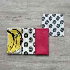 【Zoff[ゾフ]】メガネケース3個セット&メガネ拭き バナナ ロゴ ピンク