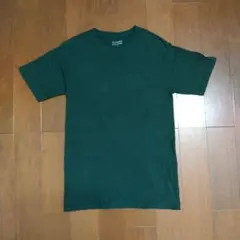 チャンピオン　シンプル　ワンポイント　Tシャツ　ダークグリーン　S