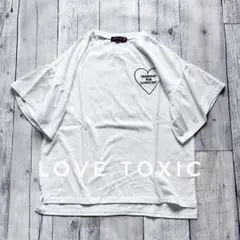 【LOVE TOXIC】袖フリルハート刺繍半袖Tシャツ　サイズL(160)