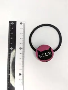 猫デザイン ヘアゴム ピンク