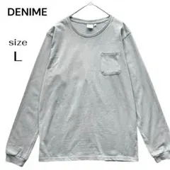 DENIME ドゥニーム ポケット 長袖 Tシャツ ロンT グレー L くすみのサムネイル