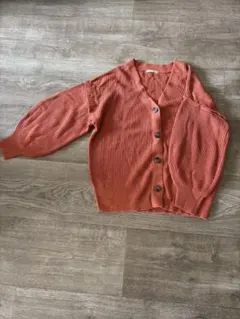 オレンジ カーディガン