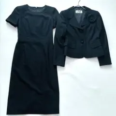 Courreges　ワンピース セットアップ セレモニー コサージュ付 濃紺