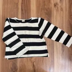 プティマイン　ボーダー　カットソー　白　黒　長袖　ロンT