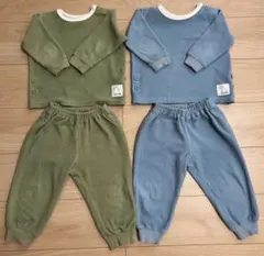 【値下げ】ベルメゾン/GITA/あったか裏側綿素材フリースパジャマ/2着セット