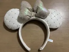 ミニー　ホワイトキルティングカチューシャ