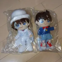名探偵コナン　江戸川コナン　怪盗キッド　マスコットぬいぐるみ　新品・未使用　美品
