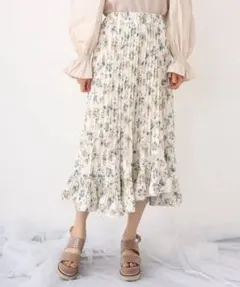 NICE CLAUP イレヘムプリーツスカート