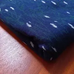 北欧風　草木柄　②ネイビー　国産　肌触りの良いニット生地です　即日発送♪