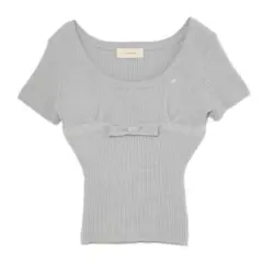 Andmary Waffle ribbon tops ice blue - メルカリ