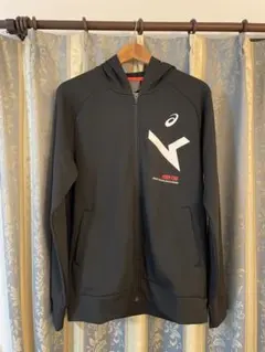 アシックス　パーカー　黒　O