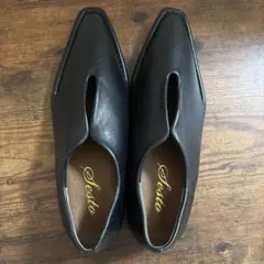 Sesto ローヒールVカットマニッシュパンプス 24.5cm ブラック