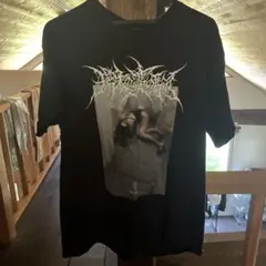 ブラック 半袖 Tシャツ フォトプリント 婆の駒 yao