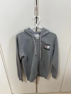 PEANUTS スヌーピー ジップアップパーカー グレー