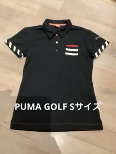 プーマ　レディース ゴルフ Sサイズ　トリコロールカラー　黒ポロシャツ