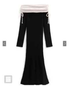 GRL オフショルダーリブニットワンピース