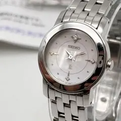 SEIKO ルキア レディース 腕時計 シェル文字盤　ダイヤ 4P 電池新品のサムネイル