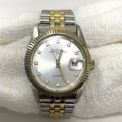 稼働　ROYAL メンズ腕時計 デイト　ゴールド　コンビ　クオーツ