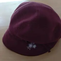 ワインレッド刺繍付きハット