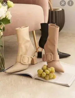 Darich バックルデザインブーツアイボリーMサイズ