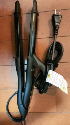 SALONIA サロニア 2WAY ストレート カール ヘアアイロン32mm 黒