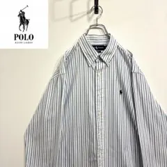 超人気❗️ラルフローレン　ワンポイントロゴシャツ　L 90s刺繍古着希少レア長袖