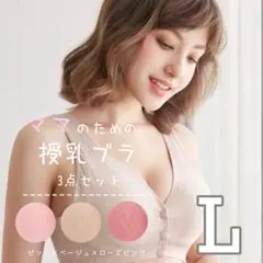 授乳ブラ 3点セット　ノンワイヤー ナイトブラ マタニティブラジャー L
