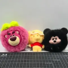 ディズニー　ぬいぐるみペンダント　3体セット　ロッツォ プーさん ミッキー