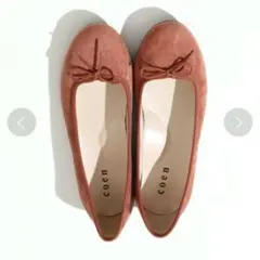 coen コーエン バレエシューズ ベージュ オレンジ リボン パンプス 新品