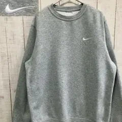 あ*お様 古着　NIKE スウェット グレー スウッシュ　ロゴ 刺繍　L