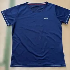 FILA ネイビー メッシュ Tシャツ　テニス　運動着　ヨガ　マラソンのサムネイル