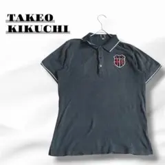 TAKEO KIKUCHI 刺繍ワッペン付ポロシャツ S〜M相当 Z9723⭐︎のサムネイル