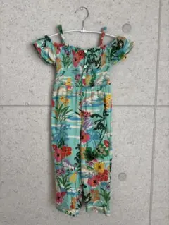 ZARA花柄オフショルダーオールインワン サロペット116サイズ