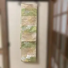 緑系 花柄 袋帯