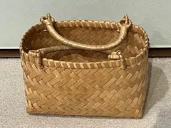 三行竹細工　竹籠　かごバック　民芸　民藝　柳宗悦　伝統工芸品　M 三行竹細工 竹籠 かごバック 民芸 民藝 柳宗悦 伝統工芸品 M