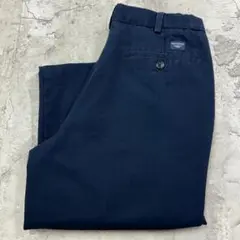 DOCKERS　ツータック　ワイド　クラシック　チノパン　古着　ネイビー　W32