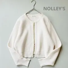 ノーリーズ NOLLEY'S パール 片畦 カーディガン ざっくり