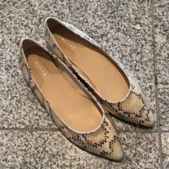 RANDA フラットパンプス　スネーク